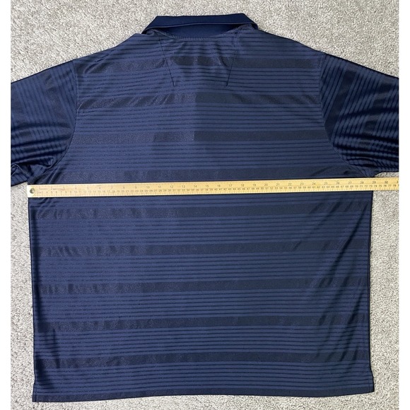 Houston Texans Polo Mens Size 3XL Striped Blue Shirt Antigua Short Sleeve Golf - Picture 9 of 10
